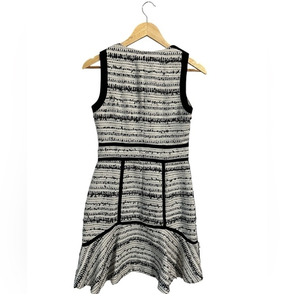 Rebecca Taylor Raffia Tweed Dress Size 8 Full Front Zip Fit n' Flare Drop Hem - Picture 5 of 11